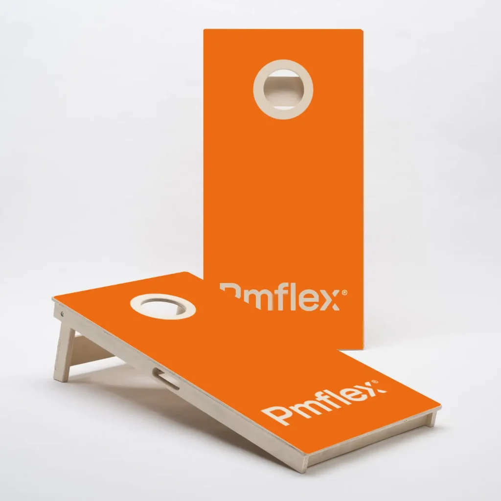 Cornhole med egen design och logotyp från PMflex
